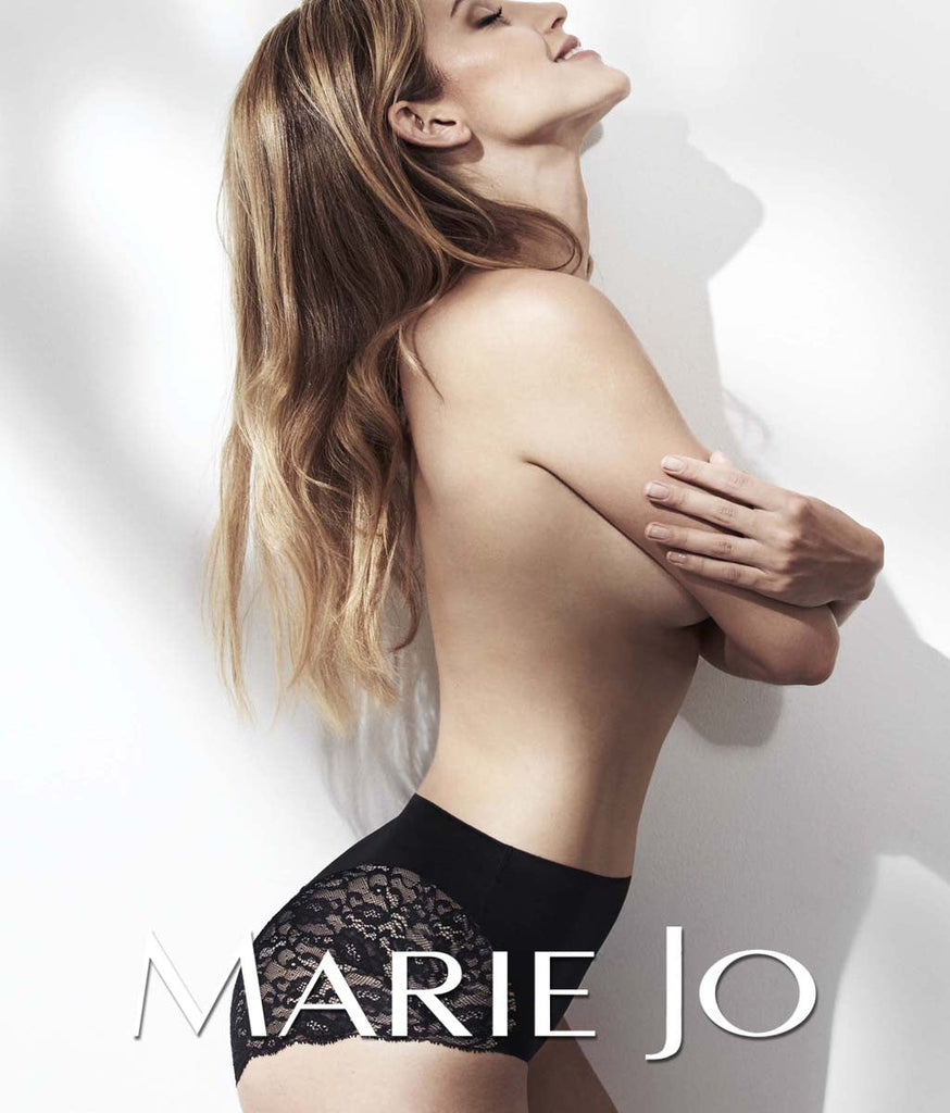 Model wearing 'Color Studio' lingerie in Black, by Marie Jo.