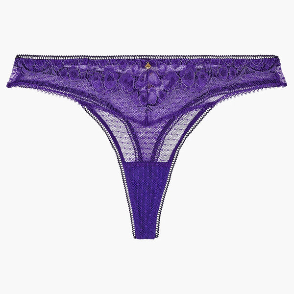 Aubade Illusion Fauve collection Tanga Thong in violet