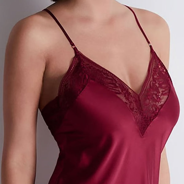 Aubade 'Midnight Whisper' Crimson Silk Nightie Sandra Dee