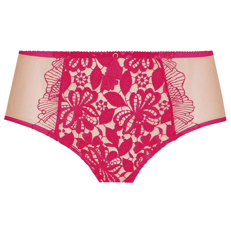 'Agathe' Panty/High-Waisted Brief in Camelia (Geranium Pink), by Empreinte (pack shot).