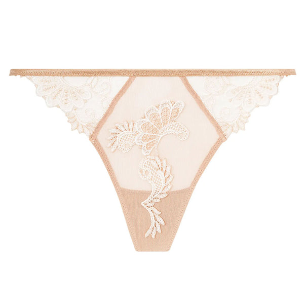 Lise Charmel Dressing Floral Thong in Ambre Nacre color main image 1