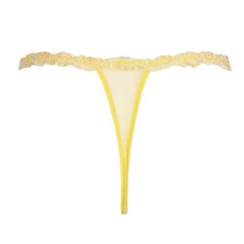 Lise Charmel Splendeur Soie collection Silk Sexy Thong in Splendeur Vanille / yellow