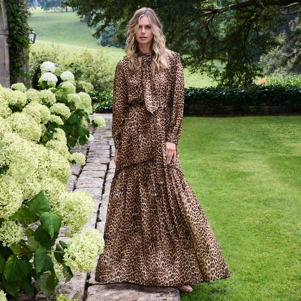 blakeley sheer cheetah dress