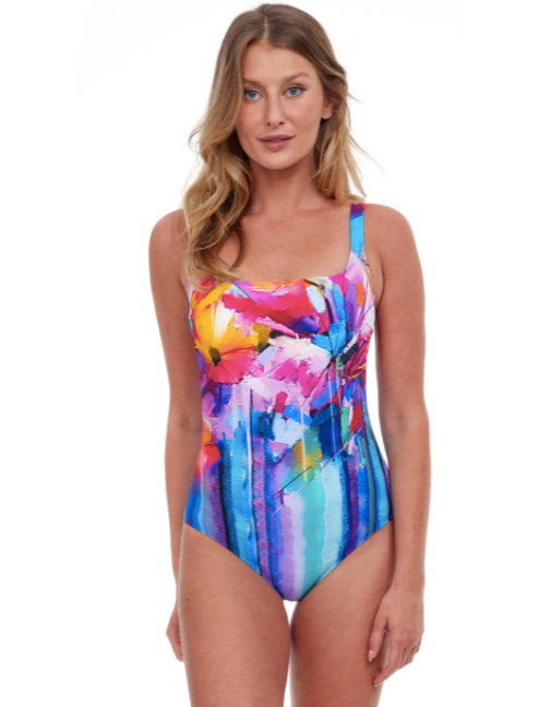 Gottex Italian Summer (Multi) Square neck soft padded swimsuit