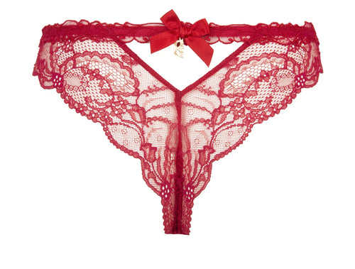 Lise Charmel 'Soir de Venise' Thong in Red (pack shot, back).