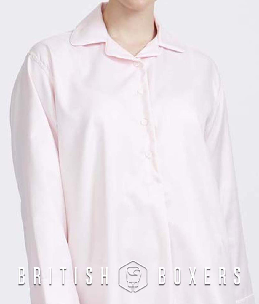 Model wearing 'Herringbone' nightshirt by British Boxers.