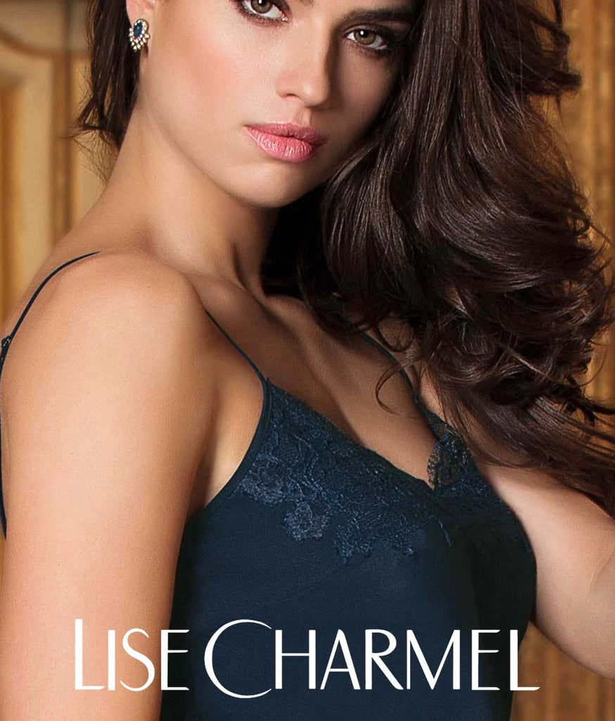 Model wearing lingerie from the Soir de Venise collection by Lise Charmel