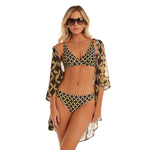 Roidal 'Melisa' Two-Tone Brown Triangle Bikini Set