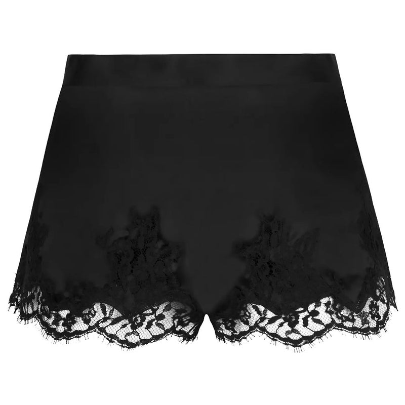 Lise Charmel 'Splendeur Soie' Black Silk Shorts/French Knickers (pack shot, front) | Exceptional Luxury Lingerie | Sandra Dee