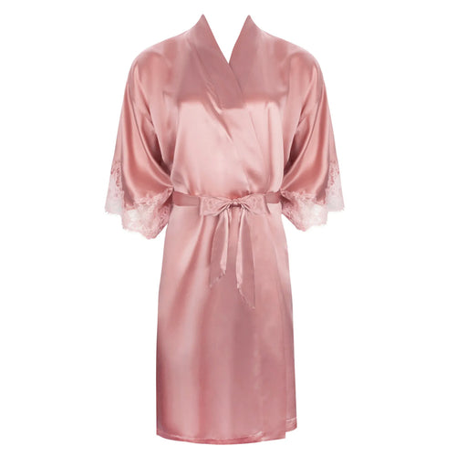 Lise Charmel 'Splendeur Soie' Mid-Length Negligee Gown in Rose Pink
