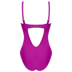 'La Chiquissima' Contour Cup One-Piece Swimsuit in Mer Améthyste (Fuchsia), by Antigel (pack shot, back).