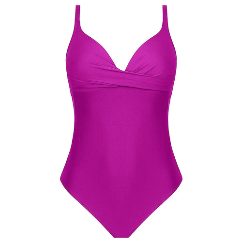 'La Chiquissima' Contour Cup One-Piece Swimsuit in Mer Améthyste (Fuchsia), by Antigel (pack shot, front).