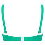 'La Chiquissima' Triangle Bikini Top, in Mer Emeraude (Emerald Green), by Antigel (pack shot, back).