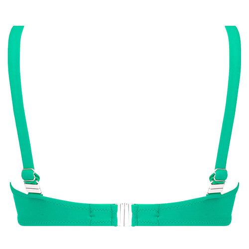 'La Chiquissima' Triangle Bikini Top, in Mer Emeraude (Emerald Green), by Antigel (pack shot, back).