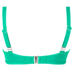 'La Chiquissima' Balconette Bikini Top, in Mer Emeraude (Emerald Green), by Antigel (pack shot, back).