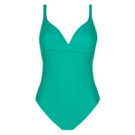 'La Chiquissima' Contour Cup One-Piece Swimsuit in Mer Emeraude (Emerald Green), by Antigel (pack shot, front).