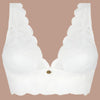 'Stricto Sensuelle' Ivory Plunge Bralette, by Antigel (pack shot, front) | Sandra Dee