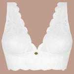 'Stricto Sensuelle' Ivory Plunge Bralette, by Antigel (pack shot, front) | Sandra Dee