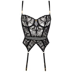 'After Hours' Black Basque, by Aubade (pack shot, front view).