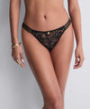 Model wearing 'After Hours' Black Italian Brief, by Aubade (front view).