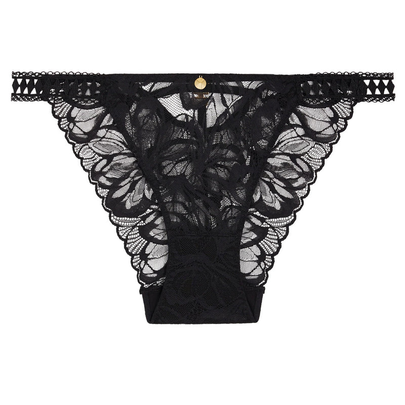 'After Hours' Black Italian Brief, by Aubade (pack shot, front view).