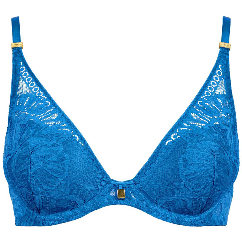 'Love Soul' Blue Push-Up Bra, by Aubade (pack shot, front view).