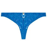 'Love Soul' Blue Lace Thong, by Aubade (pack shot, front).