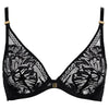 'Love Soul' Black Plunge Triangle Bra, by Aubade (pack shot, front view).