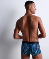 Model wearing 'Denim Art' Blue Boxer Short, by Aubade (back view).