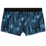 'Denim Art' Blue Boxer Short, by Aubade (pack shot, front view).