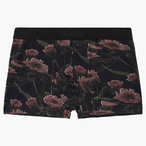 'Blurred Flowers' Boxer Shorts by Aubade (pack shot, front view).
