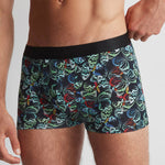 Model wearing 'Butterflies' Boxer Short, by Aubade (front view).