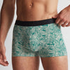 Model wearing 'Green Palm' Boxer Short, by Aubade (front view).