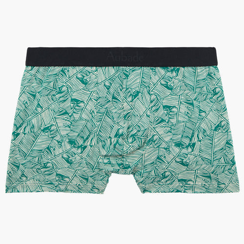 'Green Palm' Boxer Short, by Aubade (pack shot, front view).