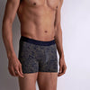 Model wearing 'Marine Palm' Boxer Short, by Aubade (front view).