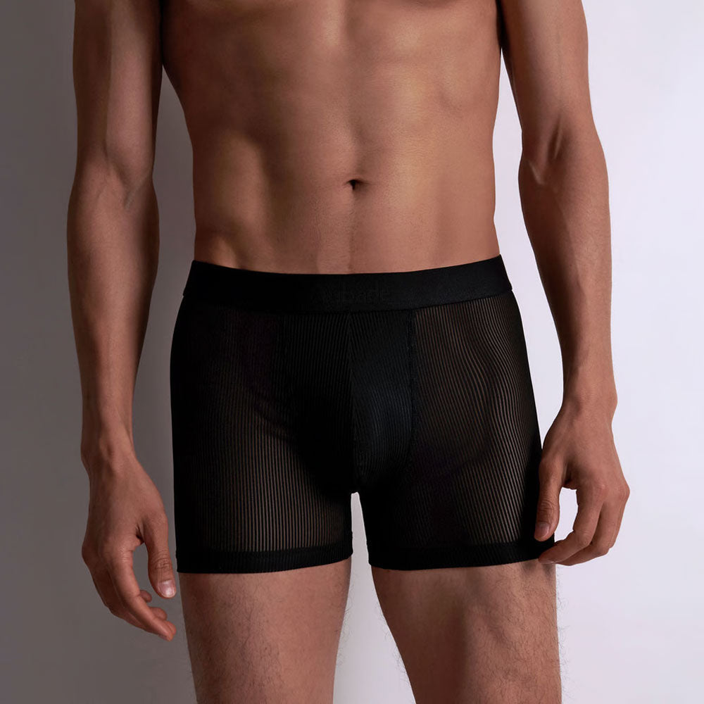 Aubade 'Stripes' Men's Boxer Short in Black mens boxer short Aubade   
