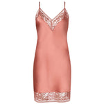 'Midnight Whisper' Warm Pink Silk Nightie, by Aubade (pack shot, front view).