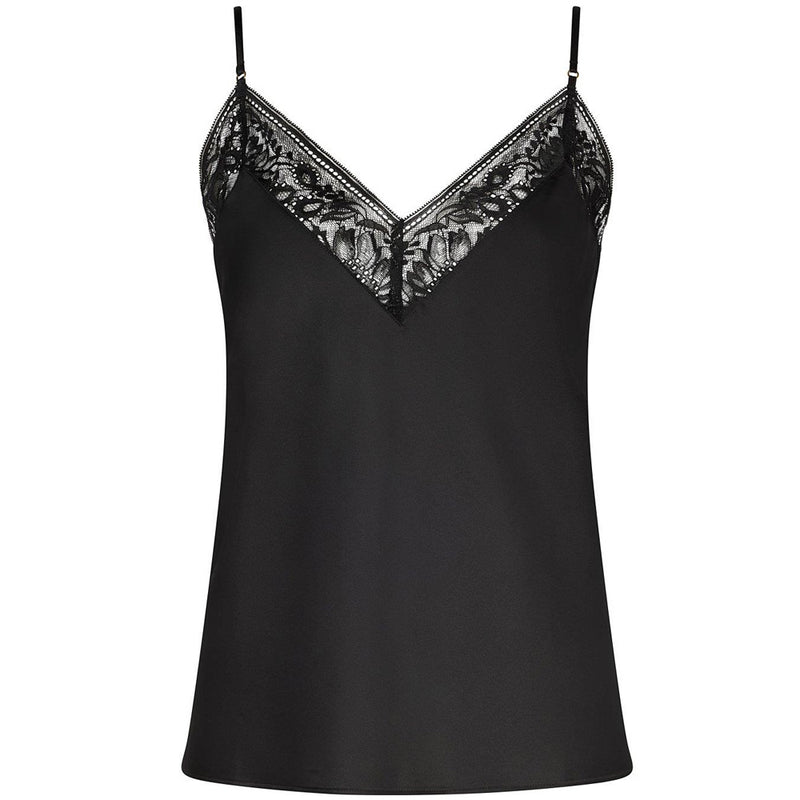 'Midnight Whisper' Black Camisole, by Aubade (pack shot, front view).
