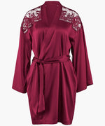 'Midnight Whisper' Crimson Silk Kimono, by Aubade (pack shot, front).