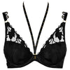'Night at Paradise' Black Push-Up Plunge Bra, by Aubade (pack shot, front view).