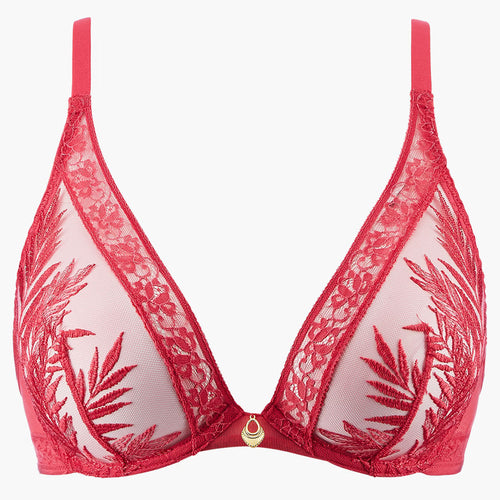 'Paranthese Tropicale' Triangle Bra in red by Aubade.