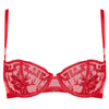 'Rules of Attraction' Red Underwired Half Cup Bra, by Aubade (pack shot, front view).