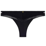 'Sheer Emotion' Black Tanga, by Aubade (pack shot, front view).