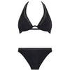 'Summer Stars' Black Halterneck Bikini Set, by Aubade Swim (pack shot, front view).