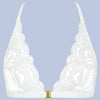 'Vibes' White Triangle Bralette, by Aubade (pack shot, front view).