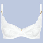 'Vibes' Pearl White Shoulder Full Cup Bra, by Aubade (pack shot, front view).