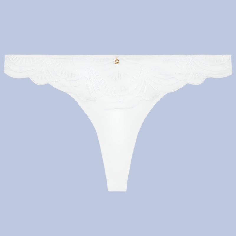 'Vibes' White Tanga, by Aubade (pack shot, front view).