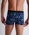 Model wearing 'Blue Flower' Men's Boxer Short, by Aubade (back view).