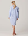 British Boxers Women's Brushed Cotton Westwood Blue Stripe Nightshirt