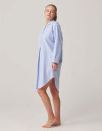 British Boxers Women's Brushed Cotton Westwood Blue Stripe Nightshirt